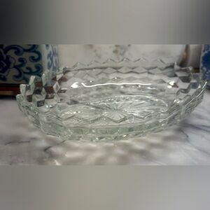 New Oval Crystal Bowl Scollop Edge by American Whitehall